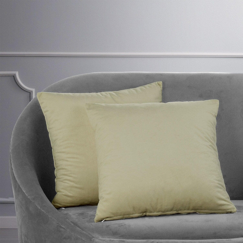 Cool Beige Signature Velvet Cushion Covers - Pair - HalfPriceDrapes.com