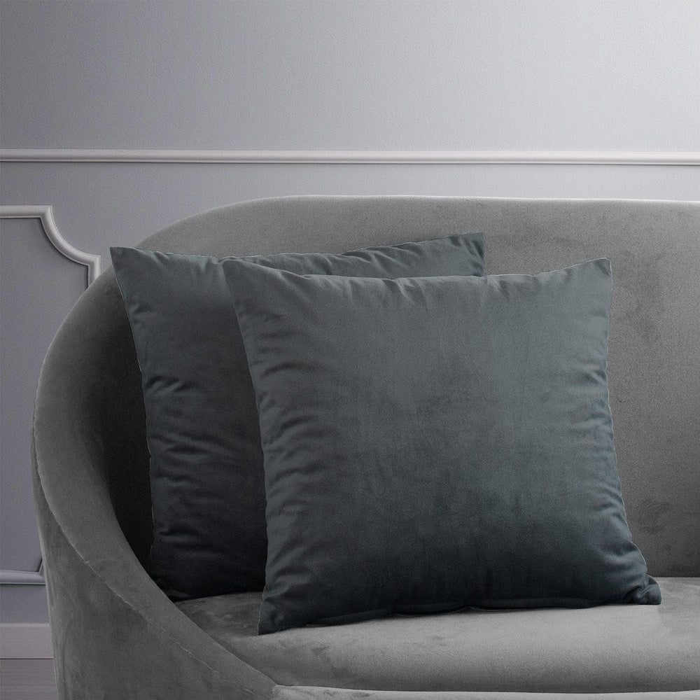 Distance Blue Signature Velvet Cushion Covers - Pair - HalfPriceDrapes.com