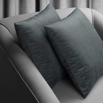 Distance Blue Signature Velvet Cushion Covers - Pair - HalfPriceDrapes.com