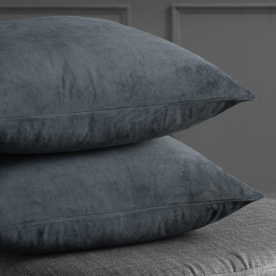Distance Blue Signature Velvet Cushion Covers - Pair - HalfPriceDrapes.com