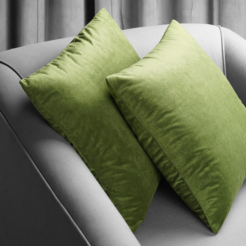 Basque Green Signature Velvet Cushion Covers - Pair - HalfPriceDrapes.com