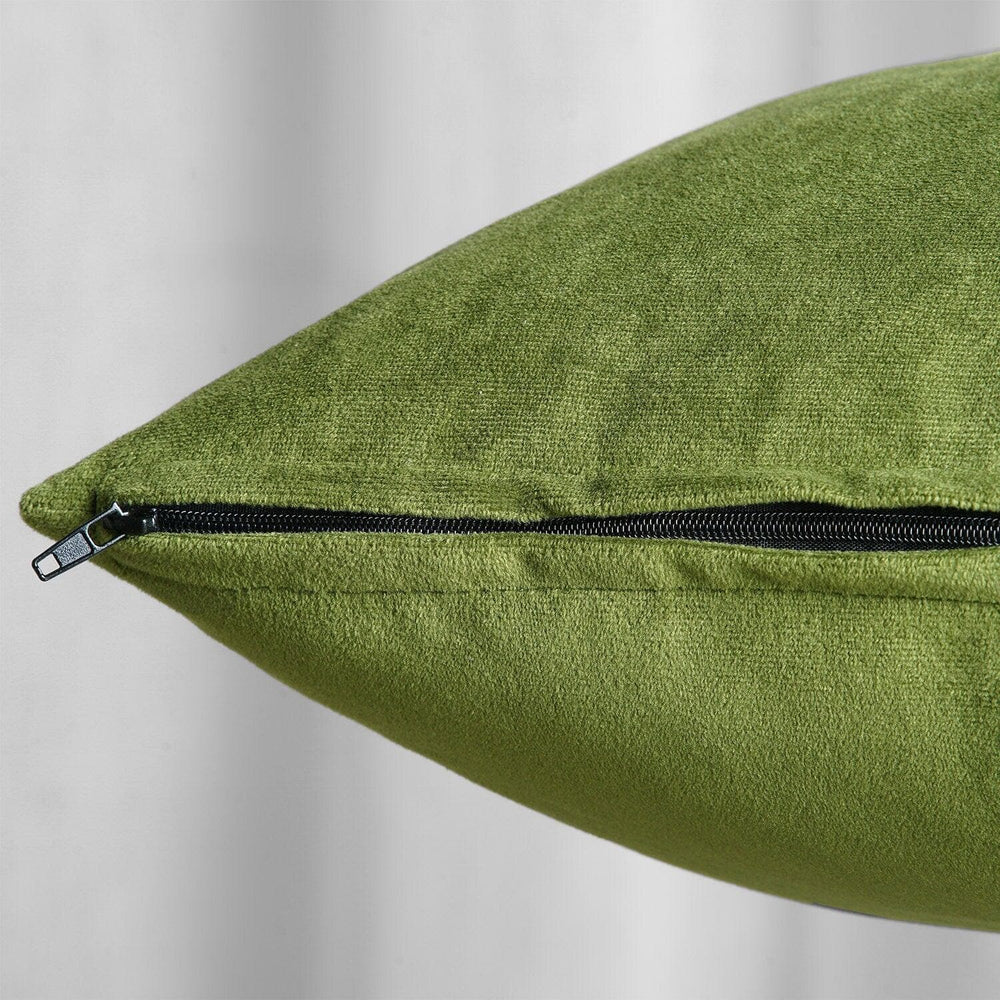 Basque Green Signature Velvet Cushion Covers - Pair - HalfPriceDrapes.com