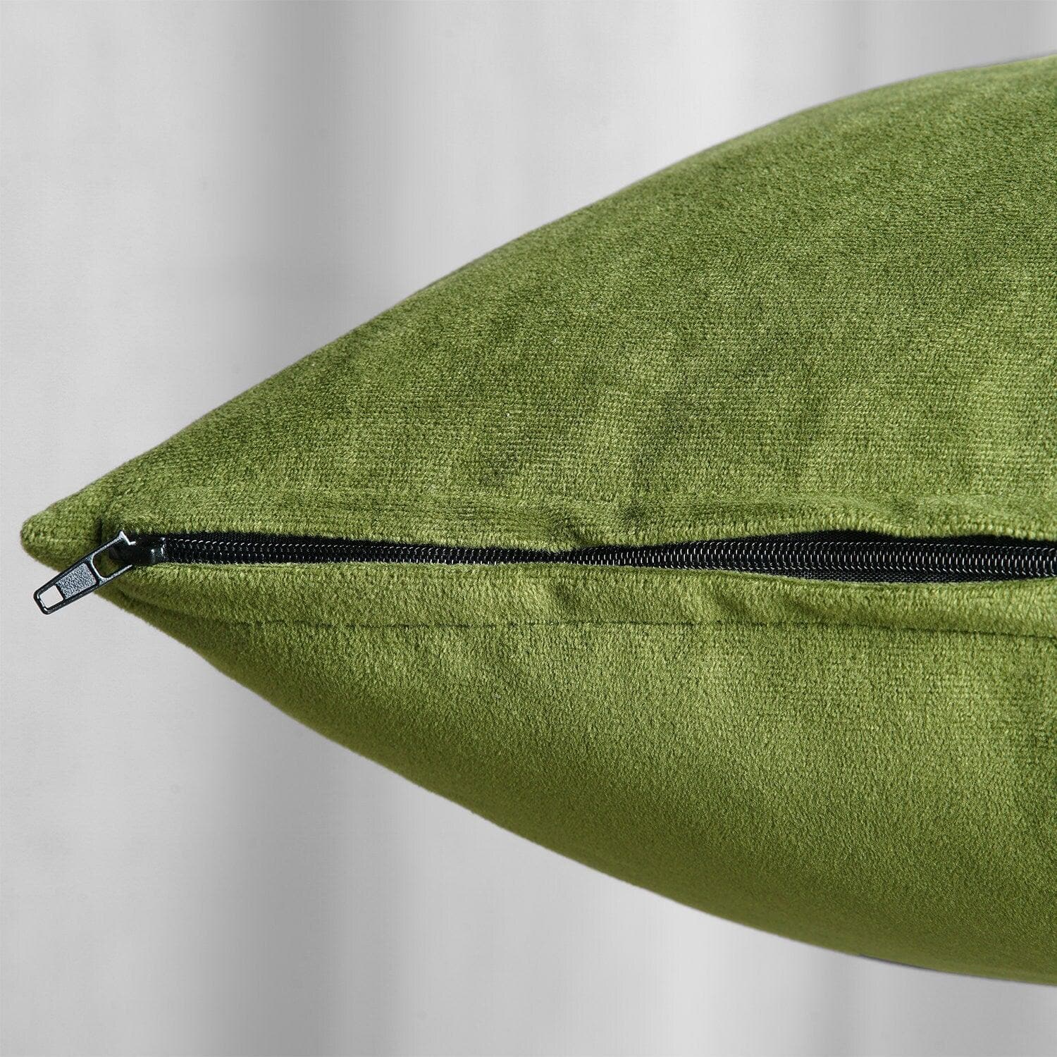 Basque Green Signature Velvet Cushion Covers - Pair - HalfPriceDrapes.com