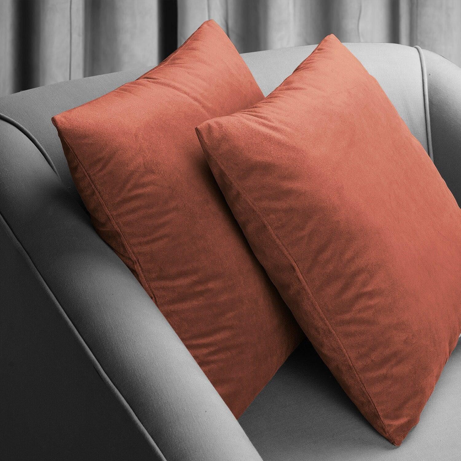 Crimson Rust Signature Velvet Cushion Covers - Pair - HalfPriceDrapes.com