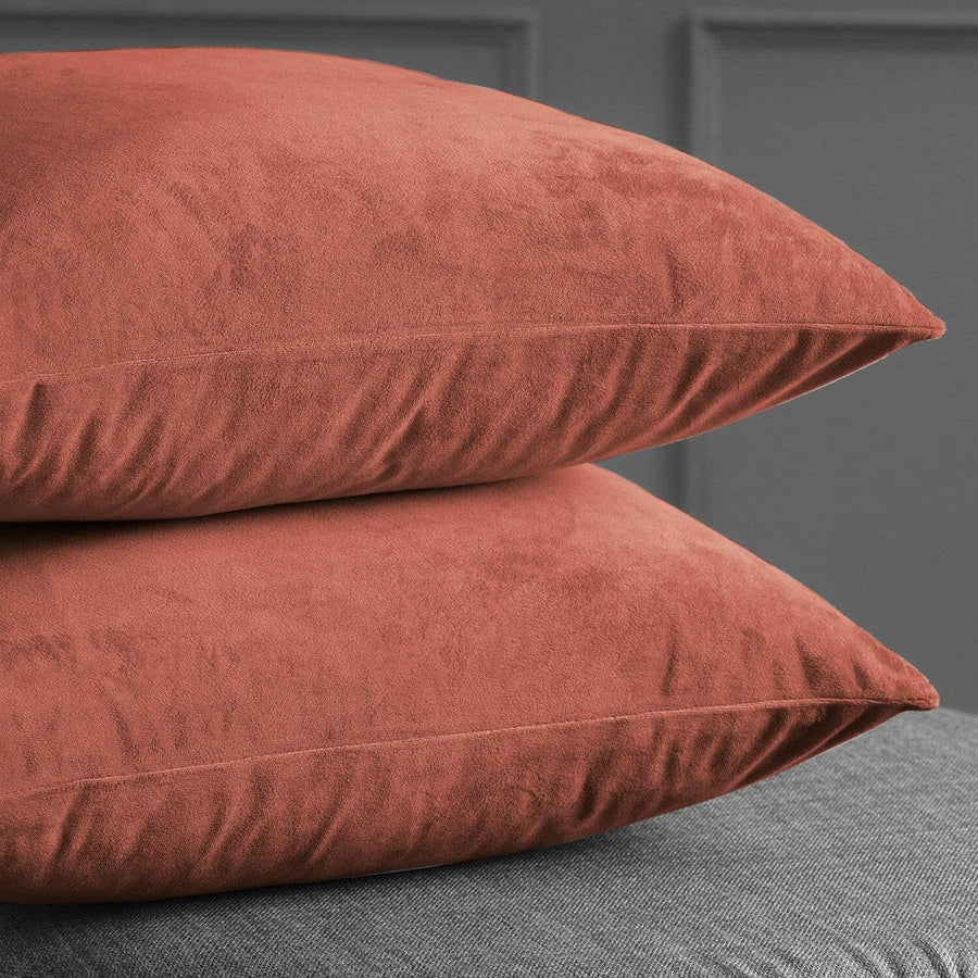 Crimson Rust Signature Velvet Cushion Covers - Pair - HalfPriceDrapes.com