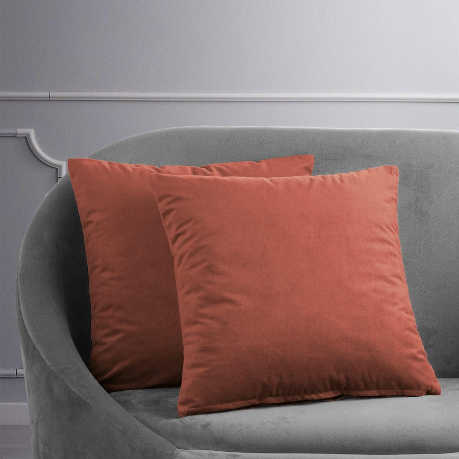 Crimson Rust Signature Velvet Cushion Covers - Pair - HalfPriceDrapes.com