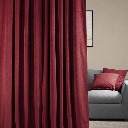 Moroccan Red Signature Velvet Custom Curtain