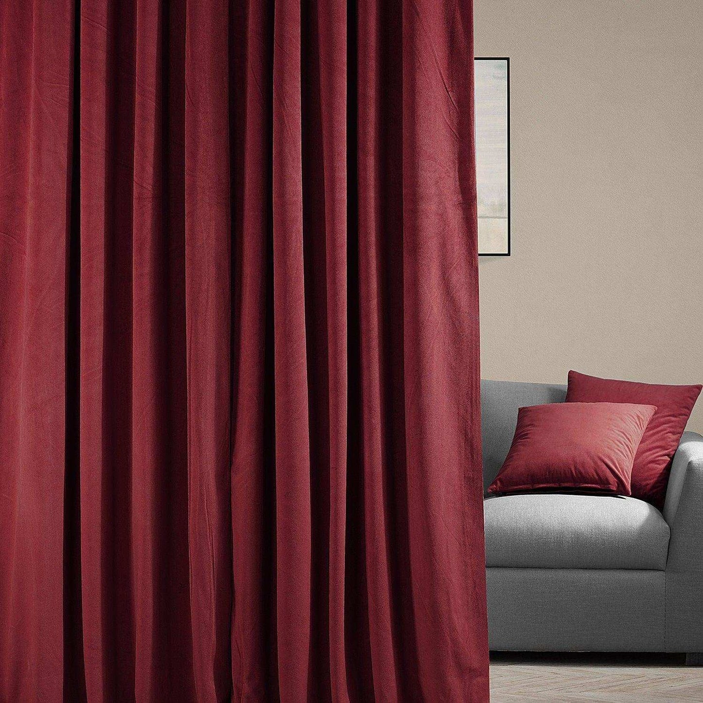 Moroccan Red Signature Velvet Custom Curtain - HalfPriceDrapes.com