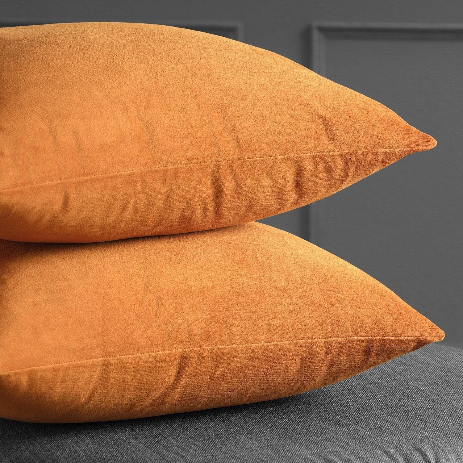 Burnt Pumpkin Signature Velvet Cushion Covers - Pair - HalfPriceDrapes.com