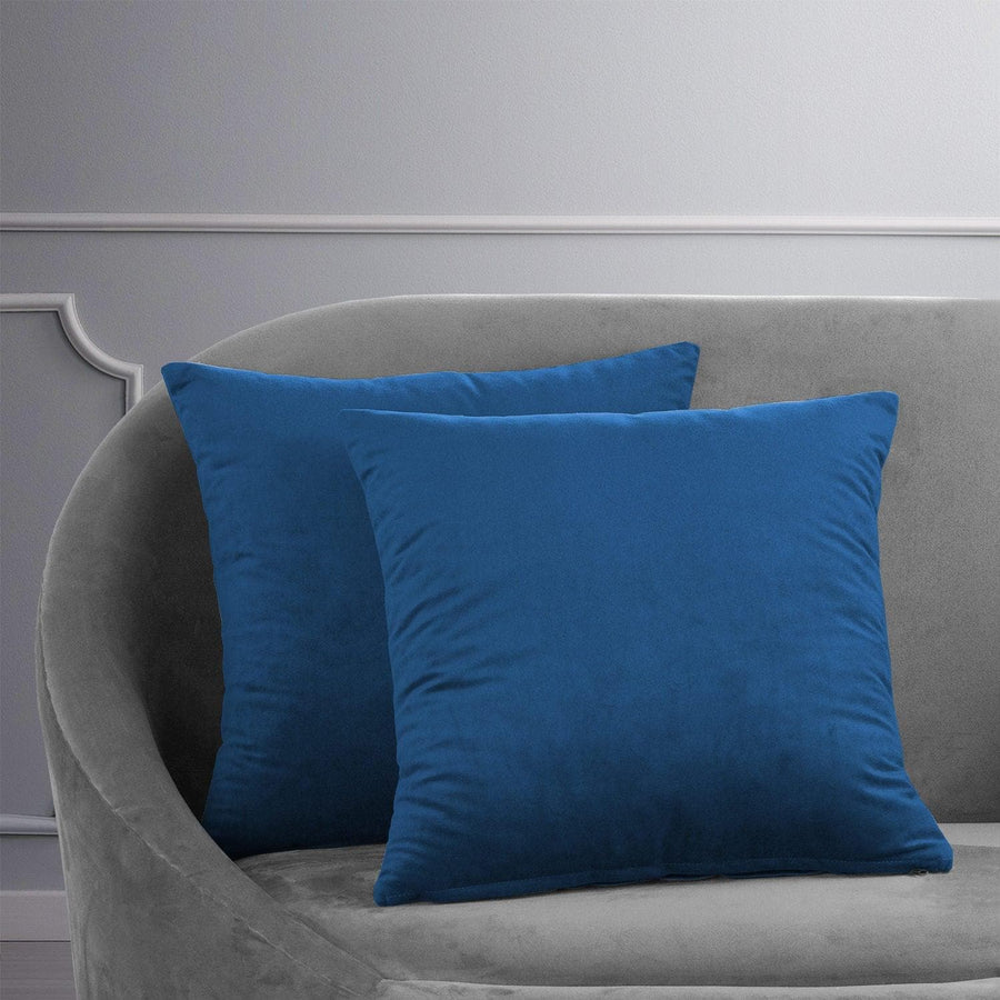 Union Blue Signature Velvet Cushion Covers - Pair - HalfPriceDrapes.com
