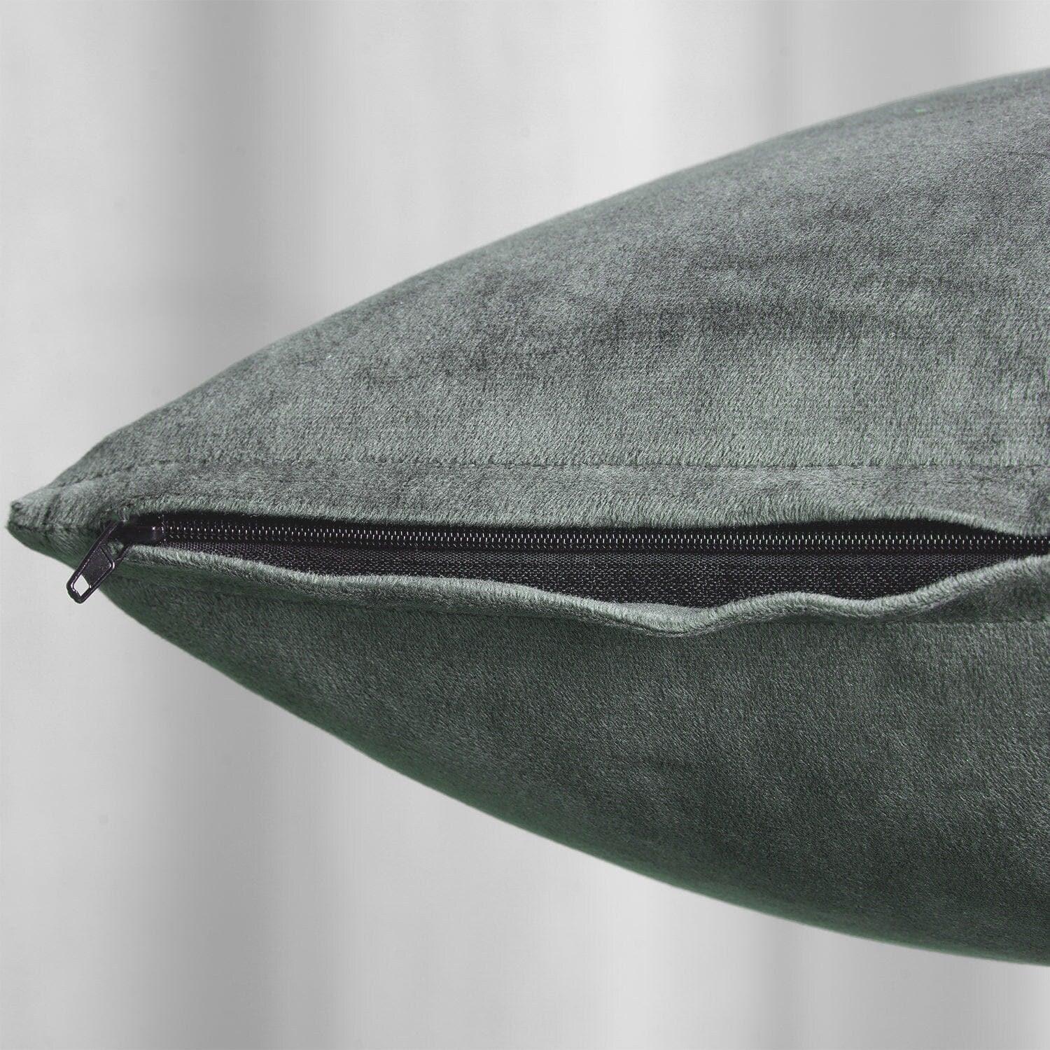 Natural Grey Signature Velvet Cushion Covers - Pair - HalfPriceDrapes.com