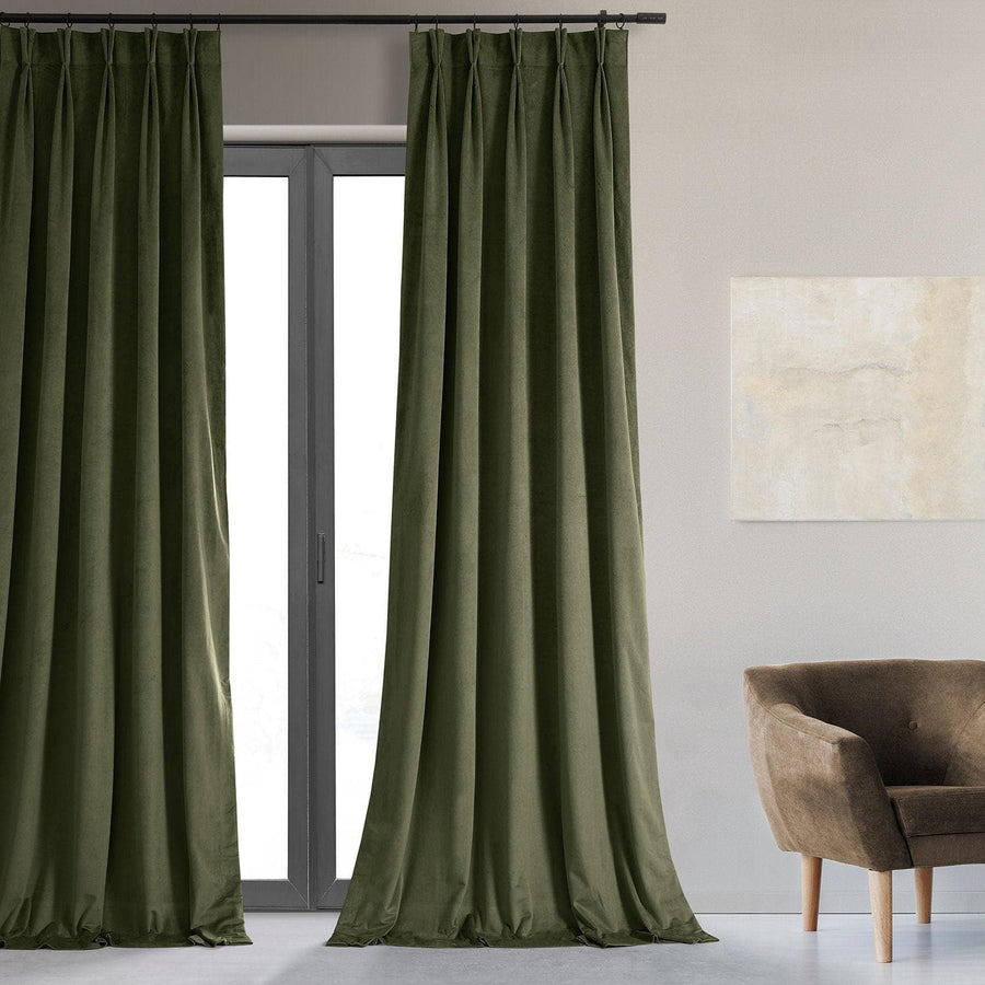 Hunter Green Signature Velvet Custom Curtain