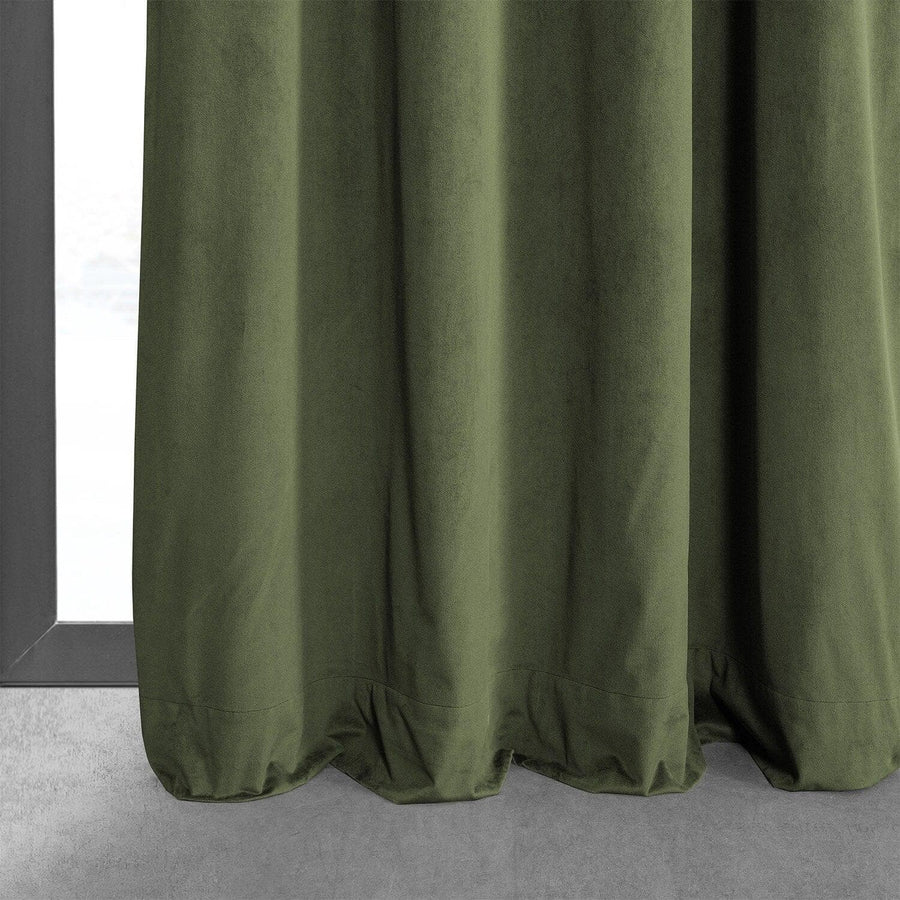 Hunter Green Grommet Signature Velvet Blackout Curtain