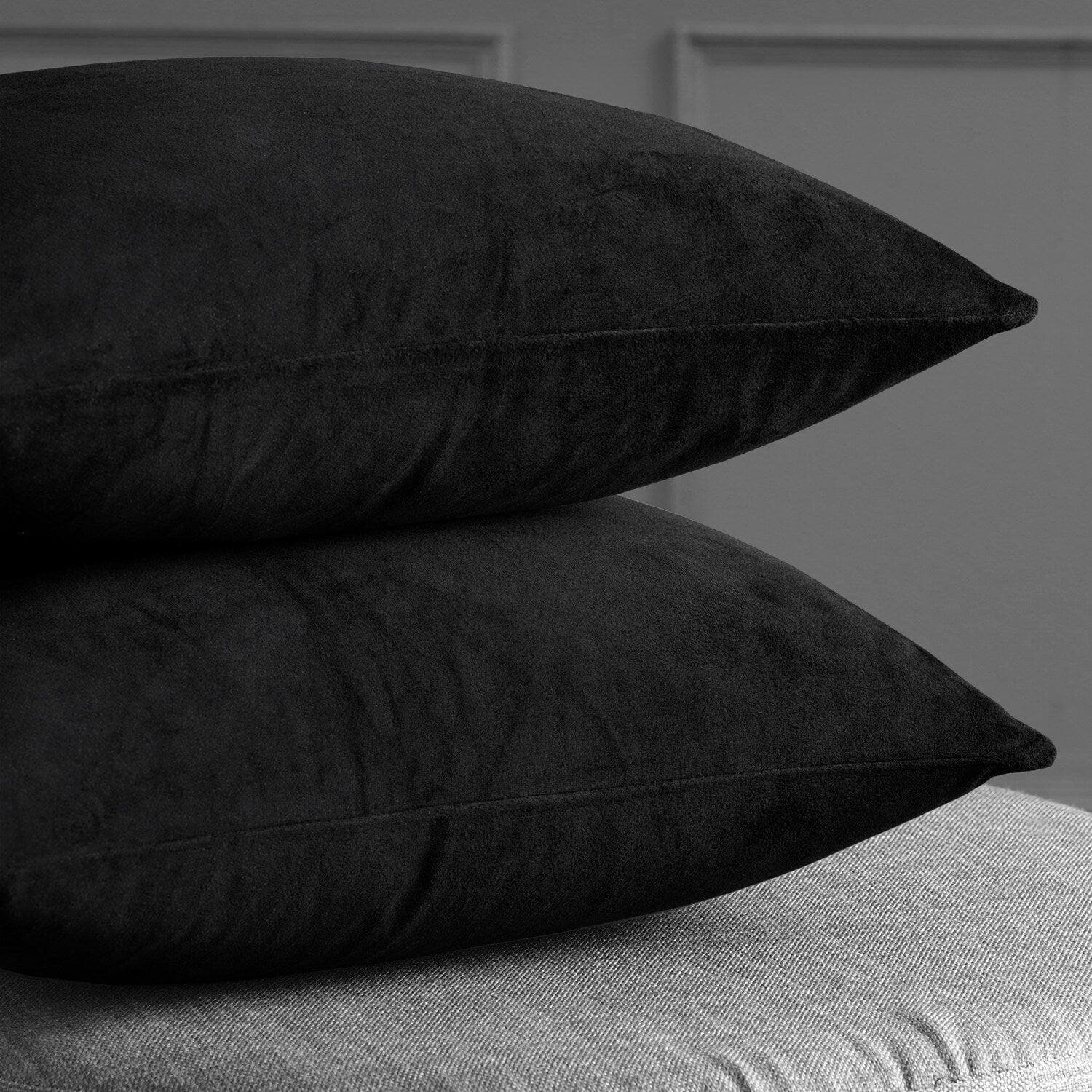 Warm Black Signature Velvet Cushion Covers - Pair - HalfPriceDrapes.com