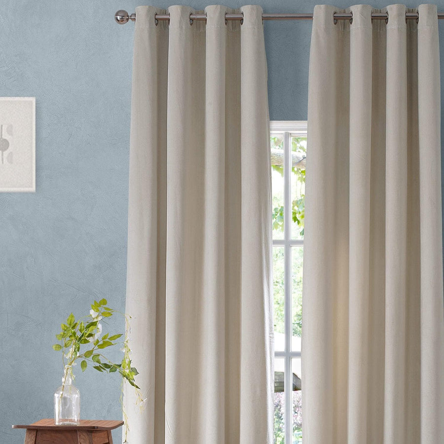 Light Beige Heritage Plush Velvet Custom Curtain - HalfPriceDrapes.com