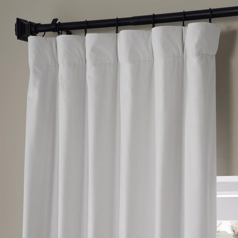 Misty White Signature Plush Velvet Hotel Blackout Curtain