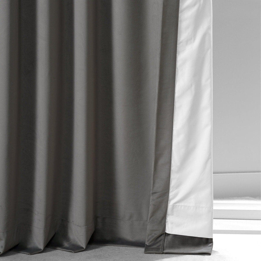 Nightlife Grey Signature Plush Velvet Hotel Blackout Curtain