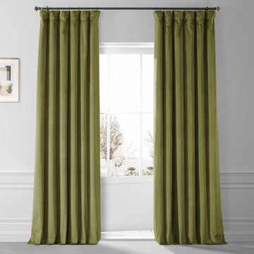 Jalapeno Green Signature Plush Velvet Hotel Blackout Curtain