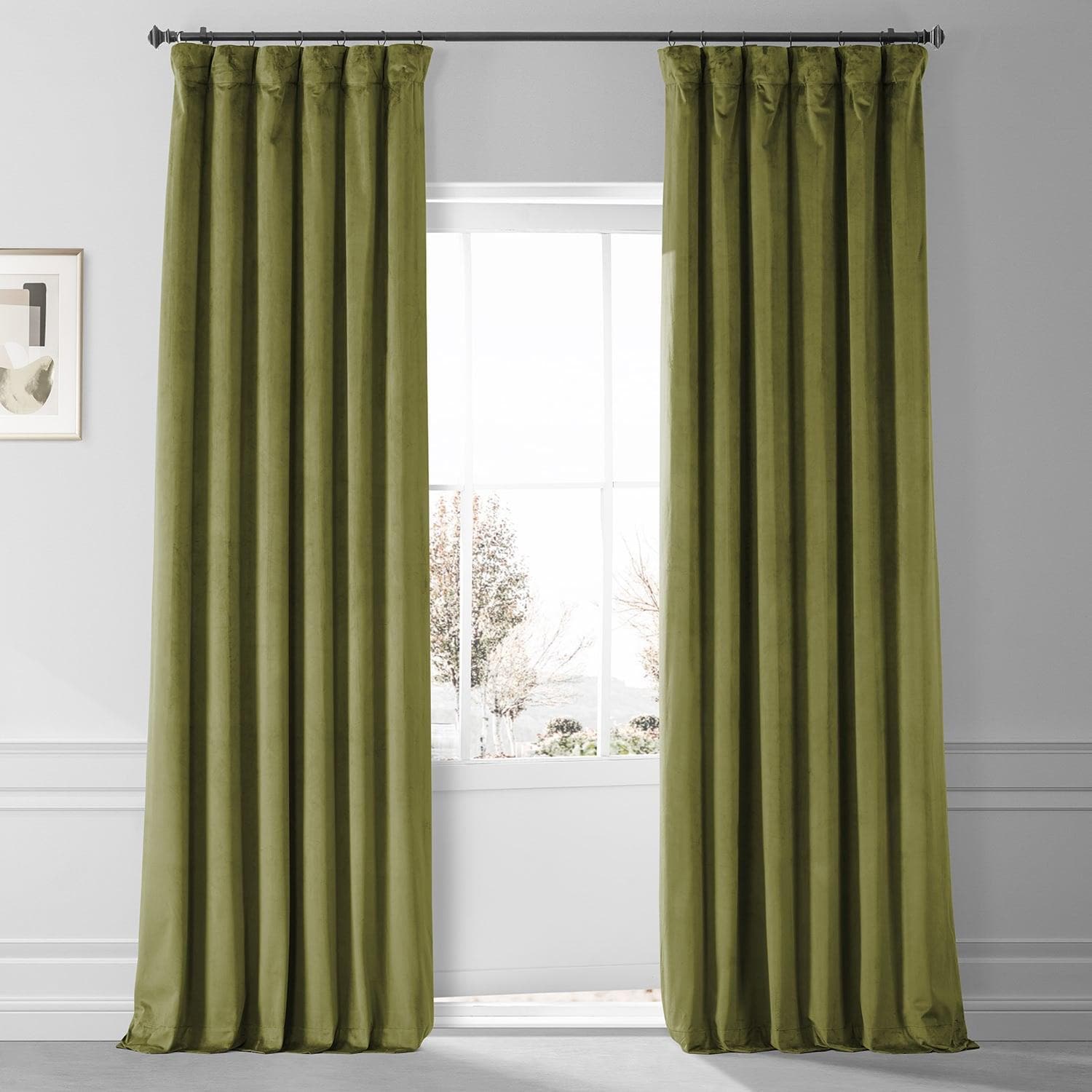 Jalapeno Green Signature Plush Velvet Hotel Blackout Curtain - HalfPriceDrapes.com