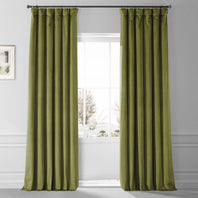 Jalapeno Green Signature Plush Velvet Hotel Blackout Curtain - HalfPriceDrapes.com