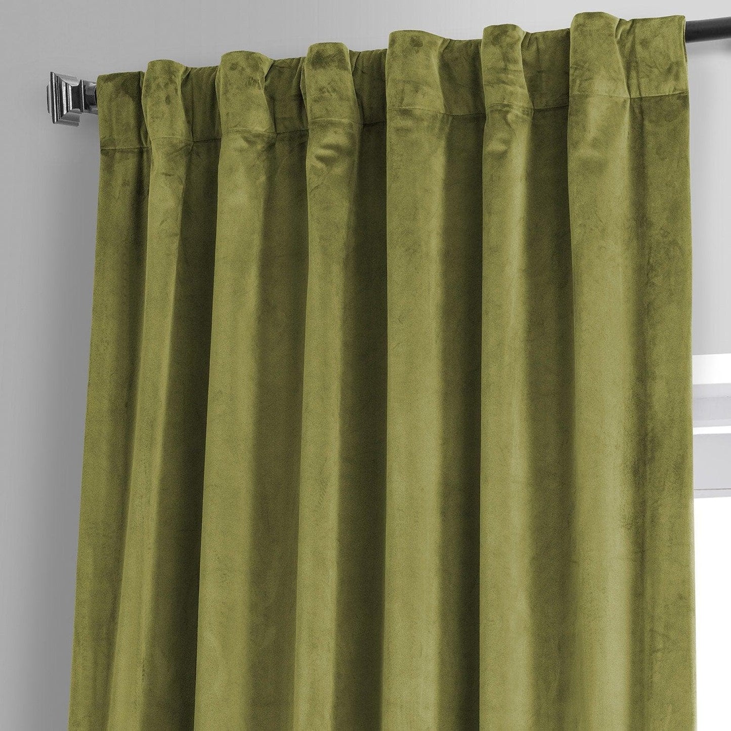 Jalapeno Green Signature Plush Velvet Hotel Blackout Curtain - HalfPriceDrapes.com