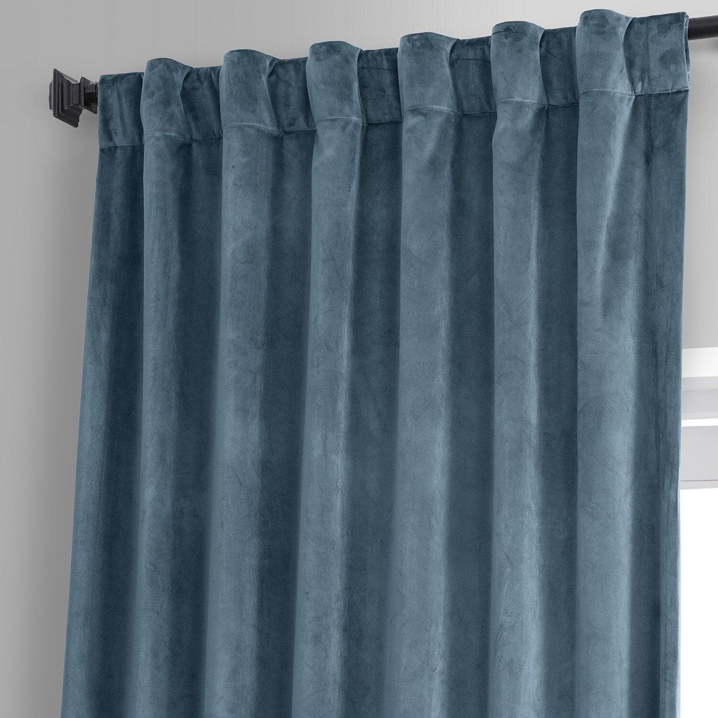 Oxford Blue Signature Plush Velvet Hotel Blackout Curtain