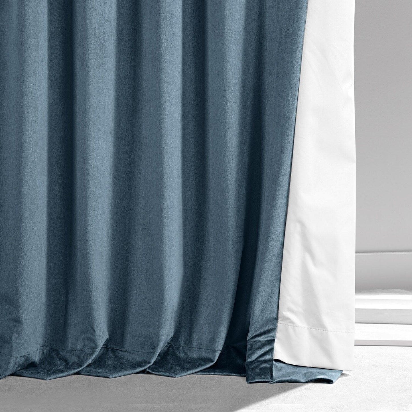 Oxford Blue Signature Plush Velvet Hotel Blackout Curtain
