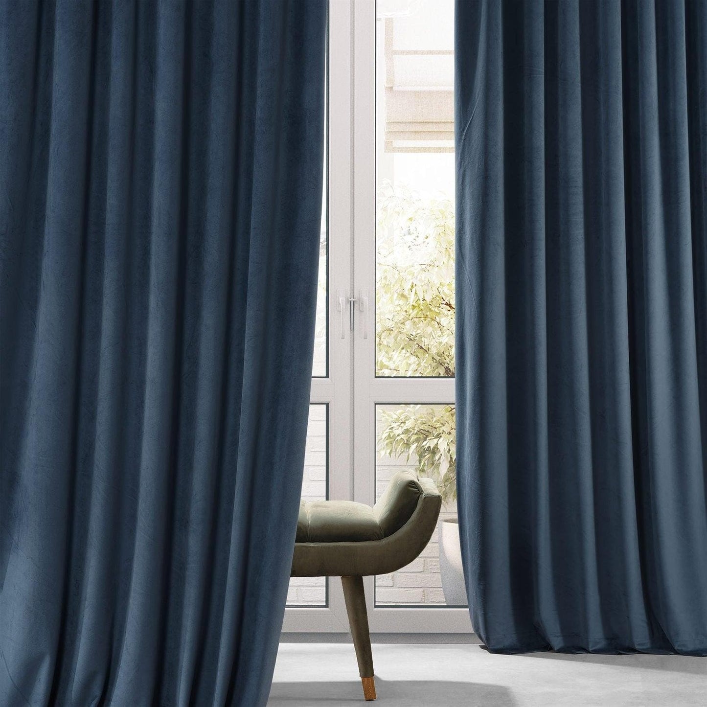Varisty Blue Signature Plush Velvet Hotel Blackout Curtain