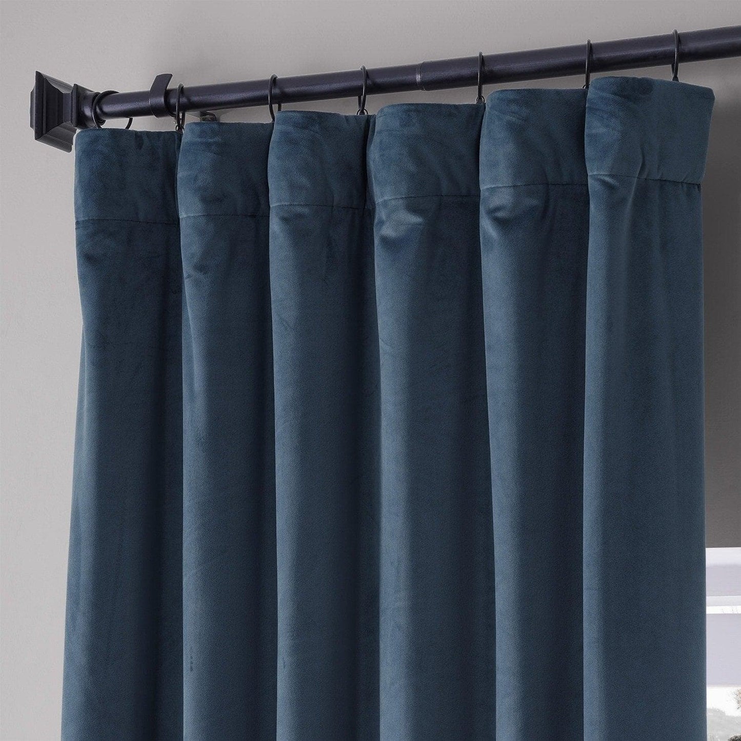 Varisty Blue Signature Plush Velvet Hotel Blackout Curtain