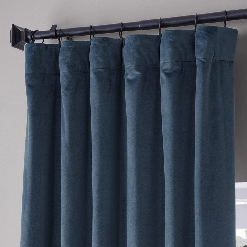 Varisty Blue Signature Plush Velvet Hotel Blackout Curtain