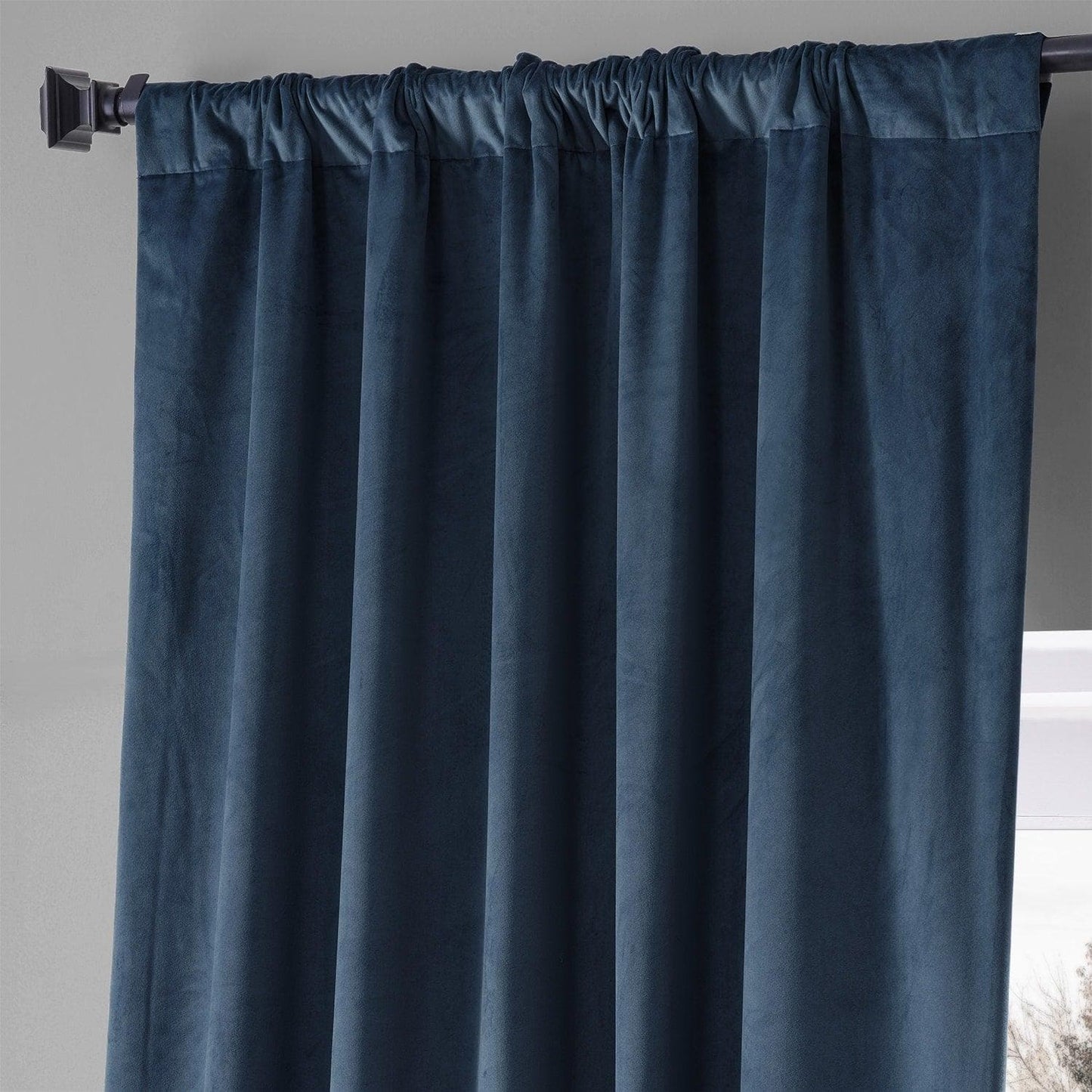 Varisty Blue Signature Plush Velvet Hotel Blackout Curtain