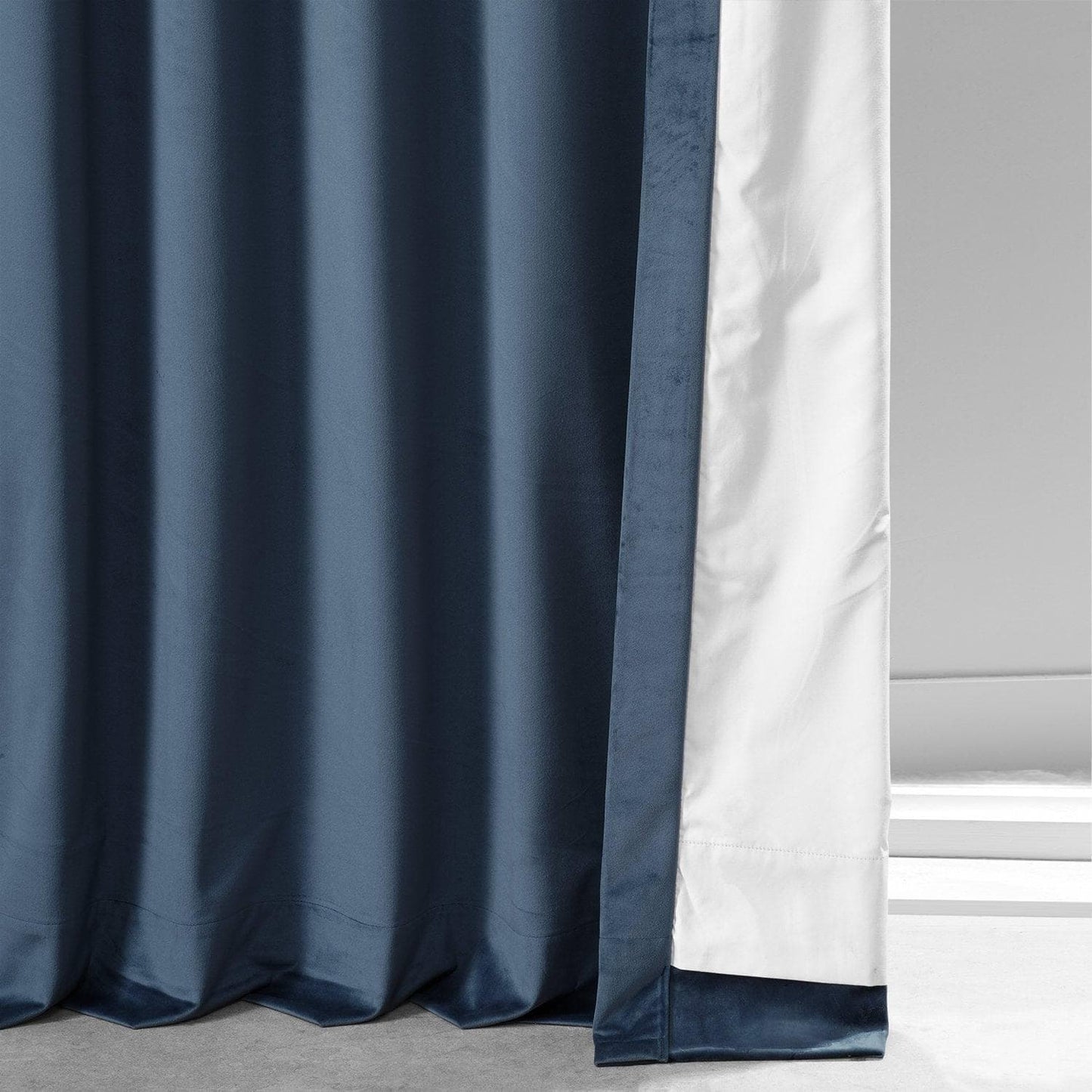 Varisty Blue Signature Plush Velvet Hotel Blackout Curtain