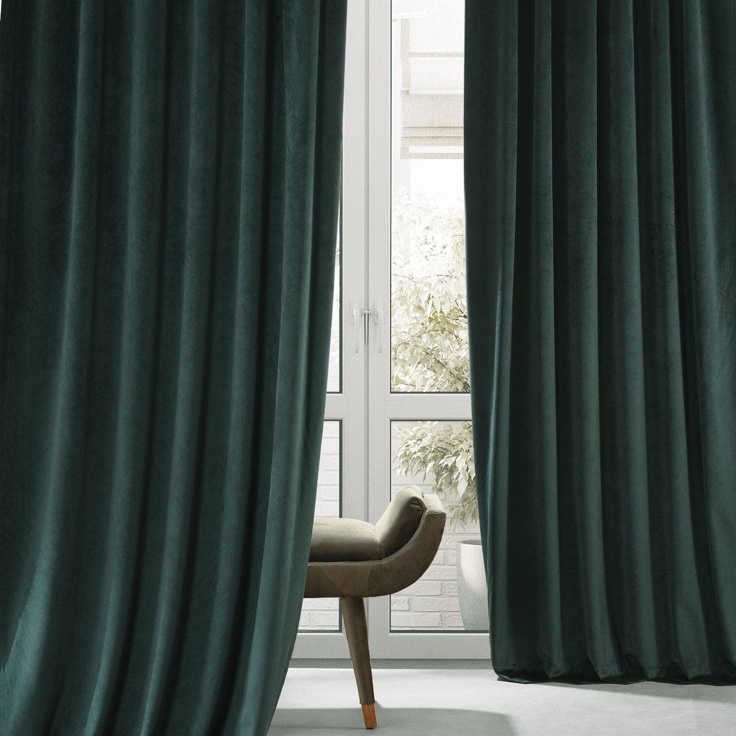 Spirit Green Signature Plush Velvet Hotel Blackout Curtain