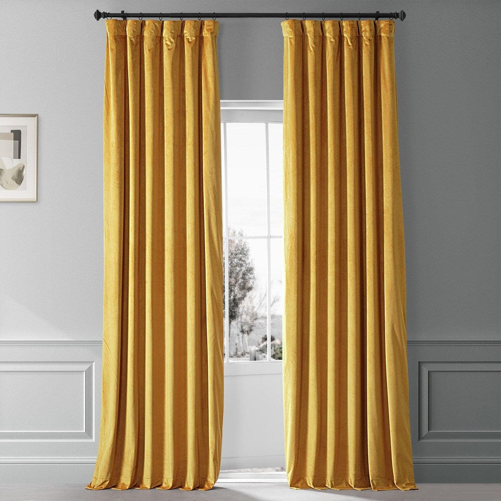Sophmore Gold Signature Plush Velvet Hotel Blackout Curtain