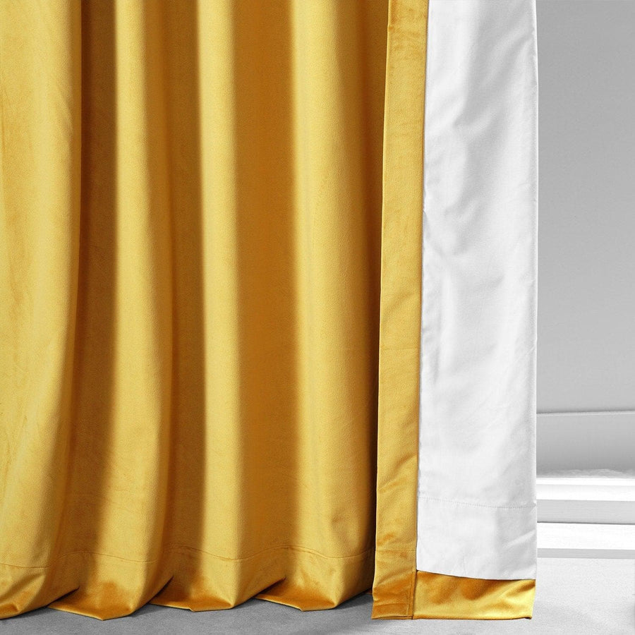 Sophmore Gold Signature Plush Velvet Hotel Blackout Curtain