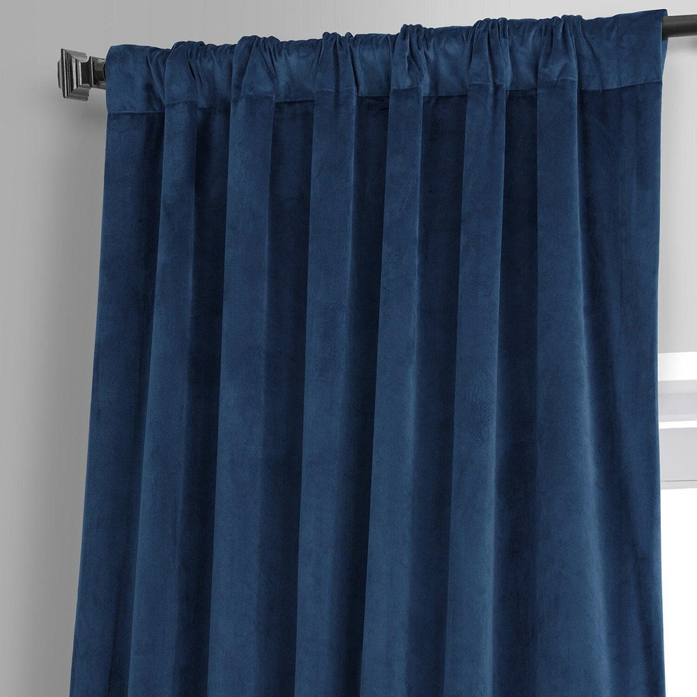 Dreamland Blue Signature Plush Velvet Hotel Blackout Curtain