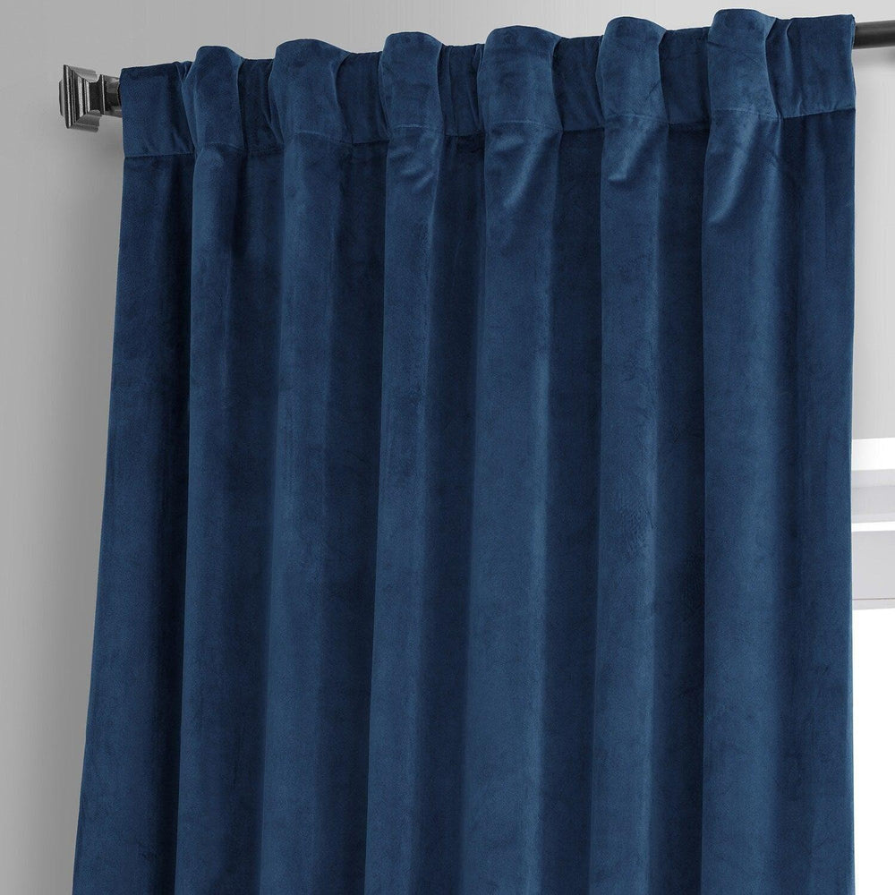 Dreamland Blue Signature Plush Velvet Hotel Blackout Curtain