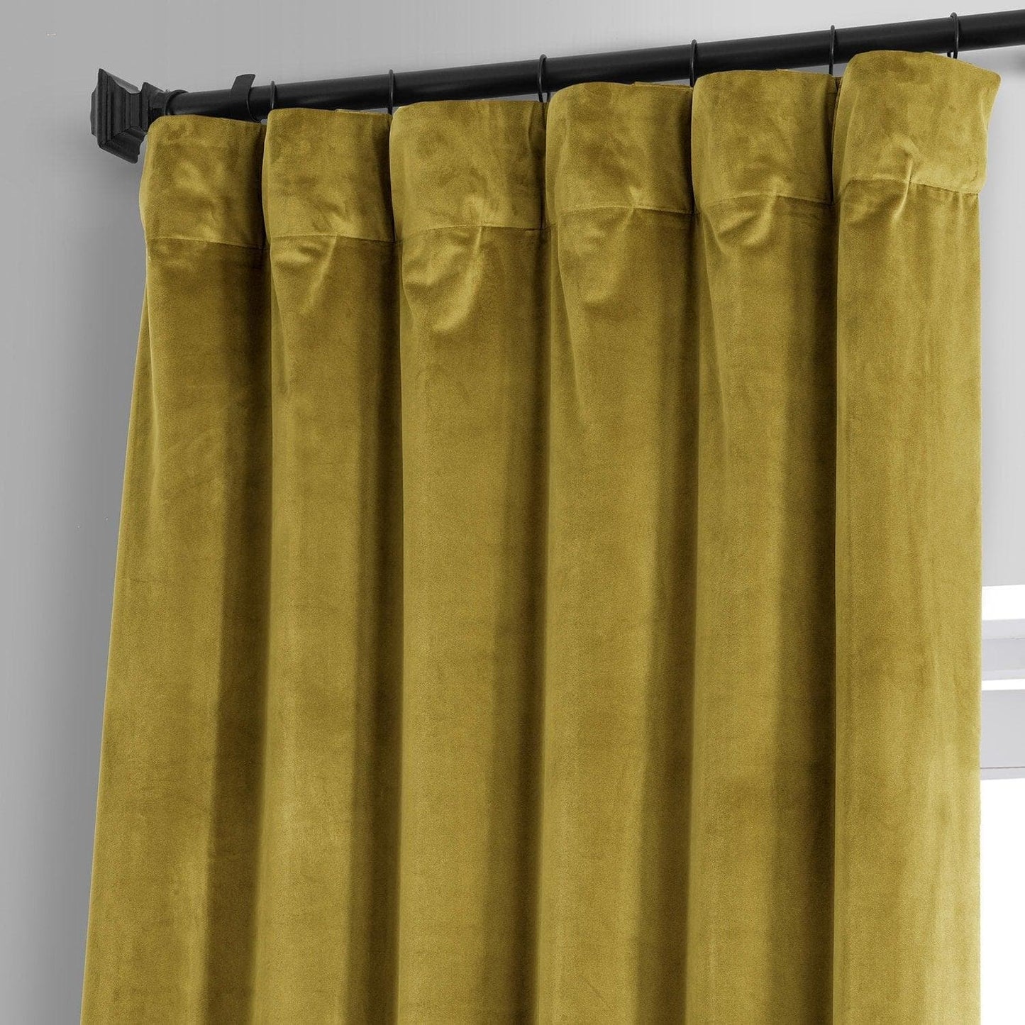 Babylonia Green Signature Plush Velvet Hotel Blackout Curtain - HalfPriceDrapes.com