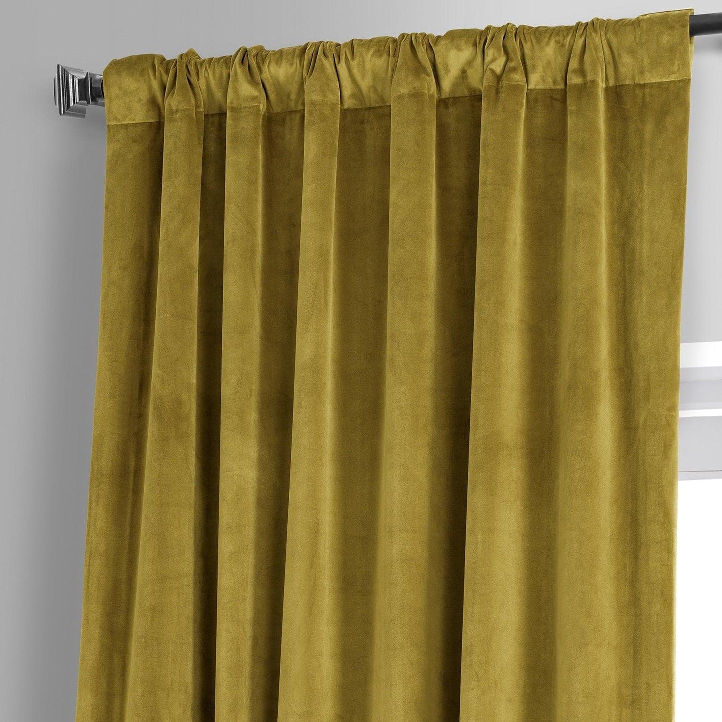 Babylonia Green Signature Plush Velvet Hotel Blackout Curtain - HalfPriceDrapes.com
