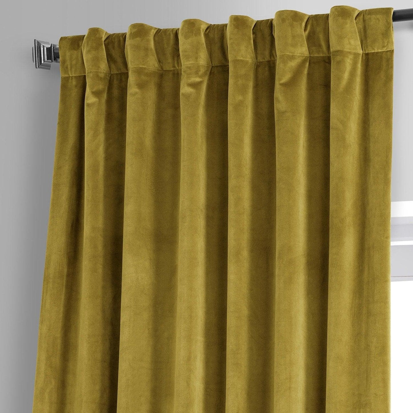 Babylonia Green Signature Plush Velvet Hotel Blackout Curtain - HalfPriceDrapes.com