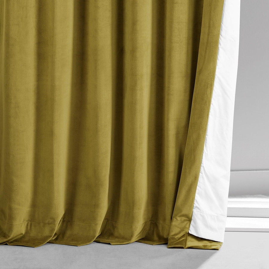 Babylonia Green Signature Plush Velvet Hotel Blackout Curtain - HalfPriceDrapes.com