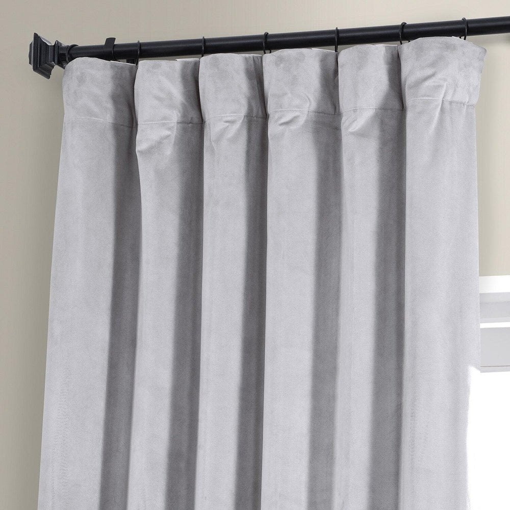 Concrete Grey Signature Plush Velvet Hotel Blackout Curtain