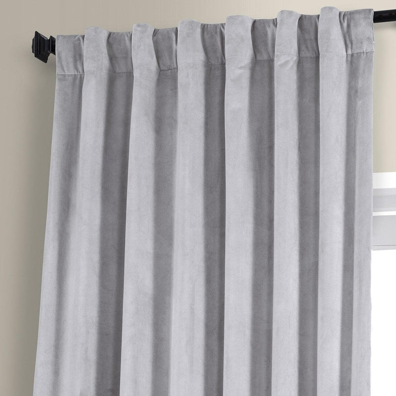 Concrete Grey Signature Plush Velvet Hotel Blackout Curtain