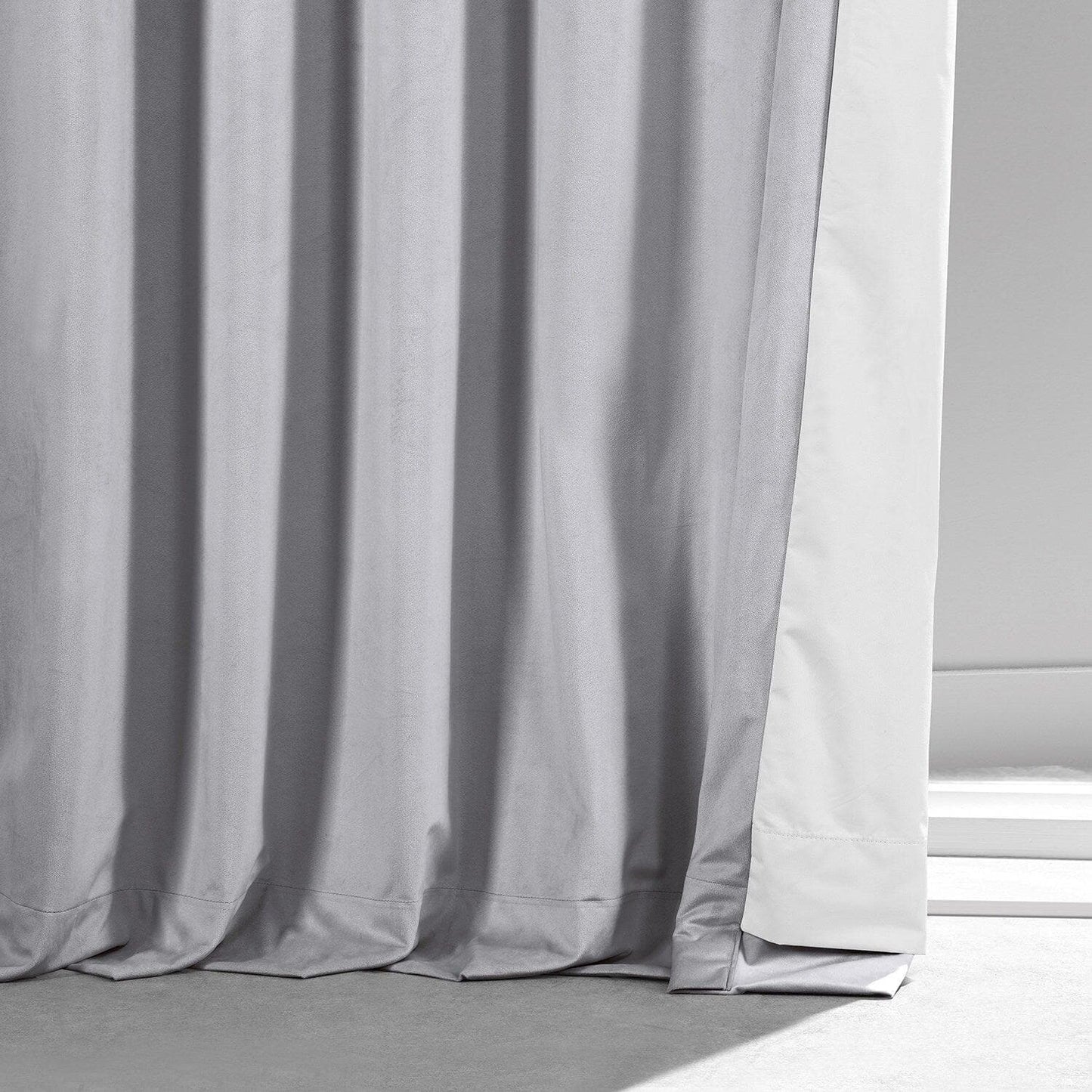 Concrete Grey Signature Plush Velvet Hotel Blackout Curtain