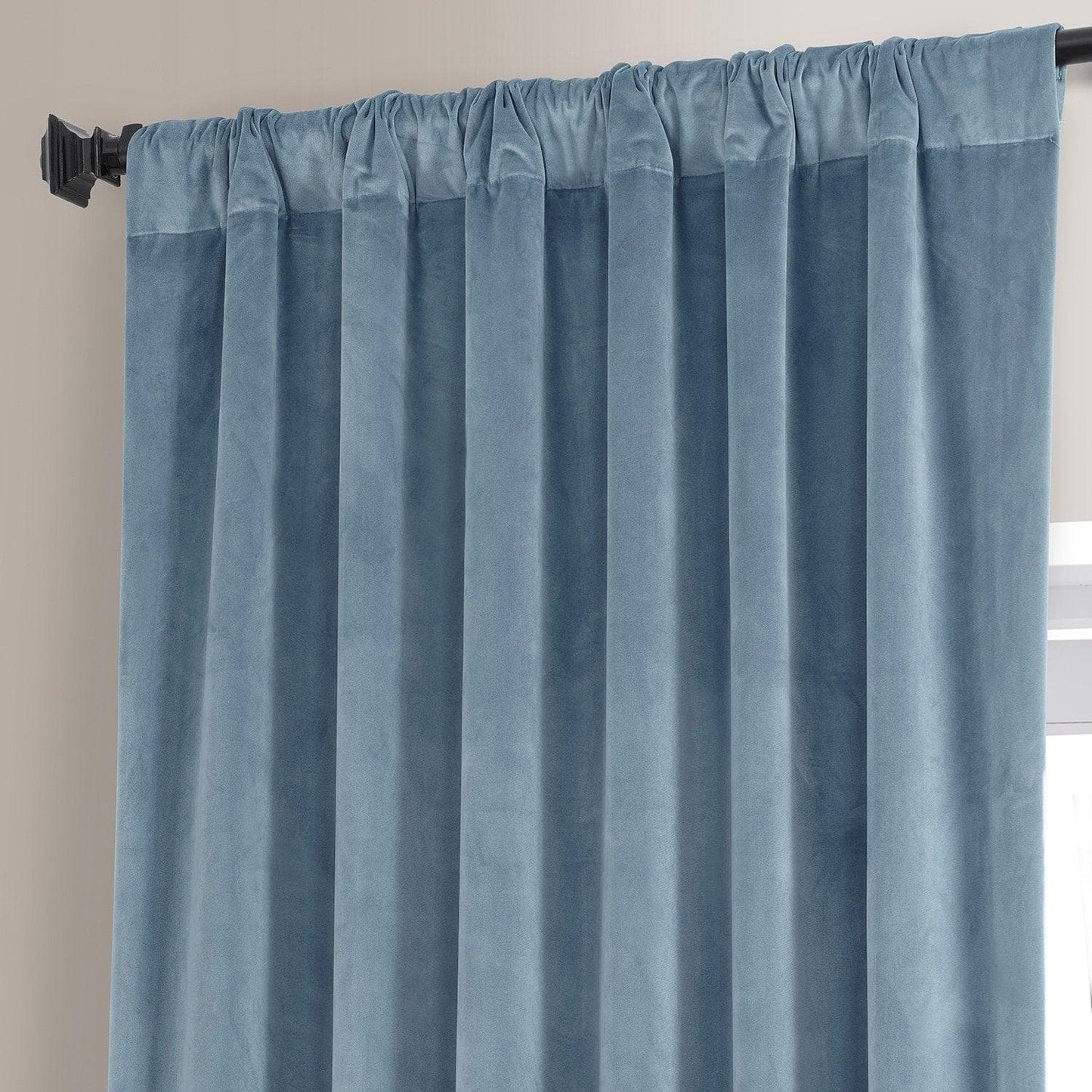 Copenhagen Blue Signature Plush Velvet Hotel Blackout Curtain - HalfPriceDrapes.com