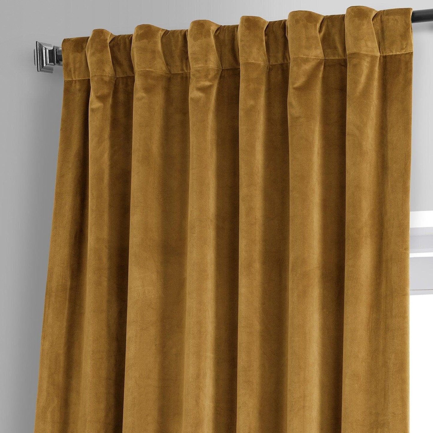 Apple Cider Gold Signature Plush Velvet Hotel Blackout Curtain
