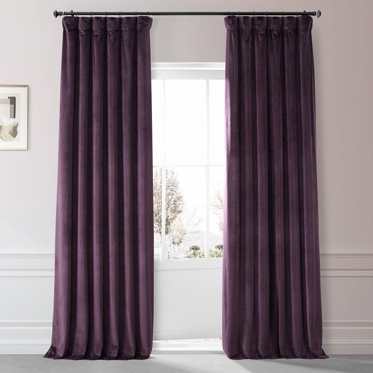 Plum Blossom Signature Plush Velvet Hotel Blackout Curtain