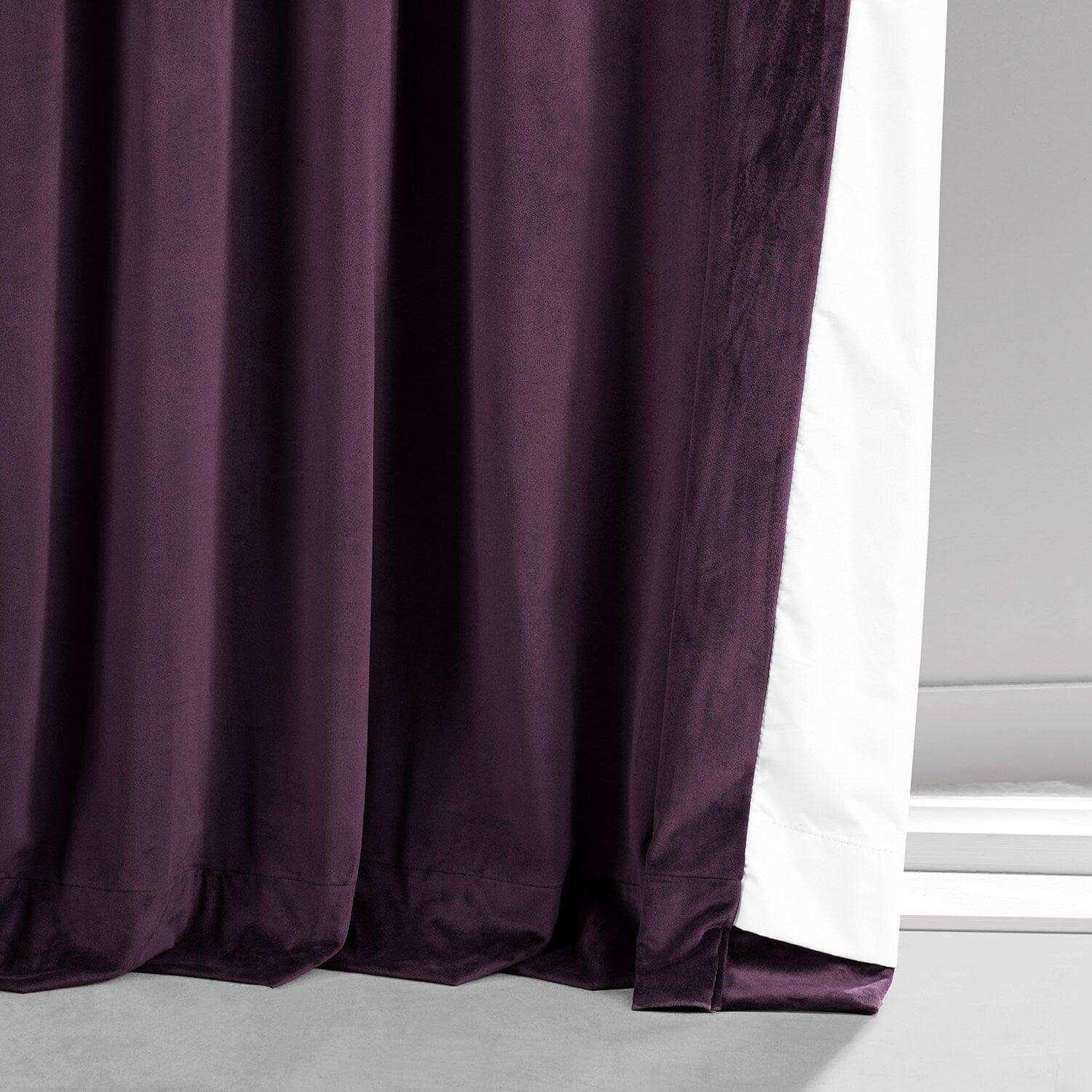 Plum Blossom Signature Plush Velvet Hotel Blackout Curtain | Half