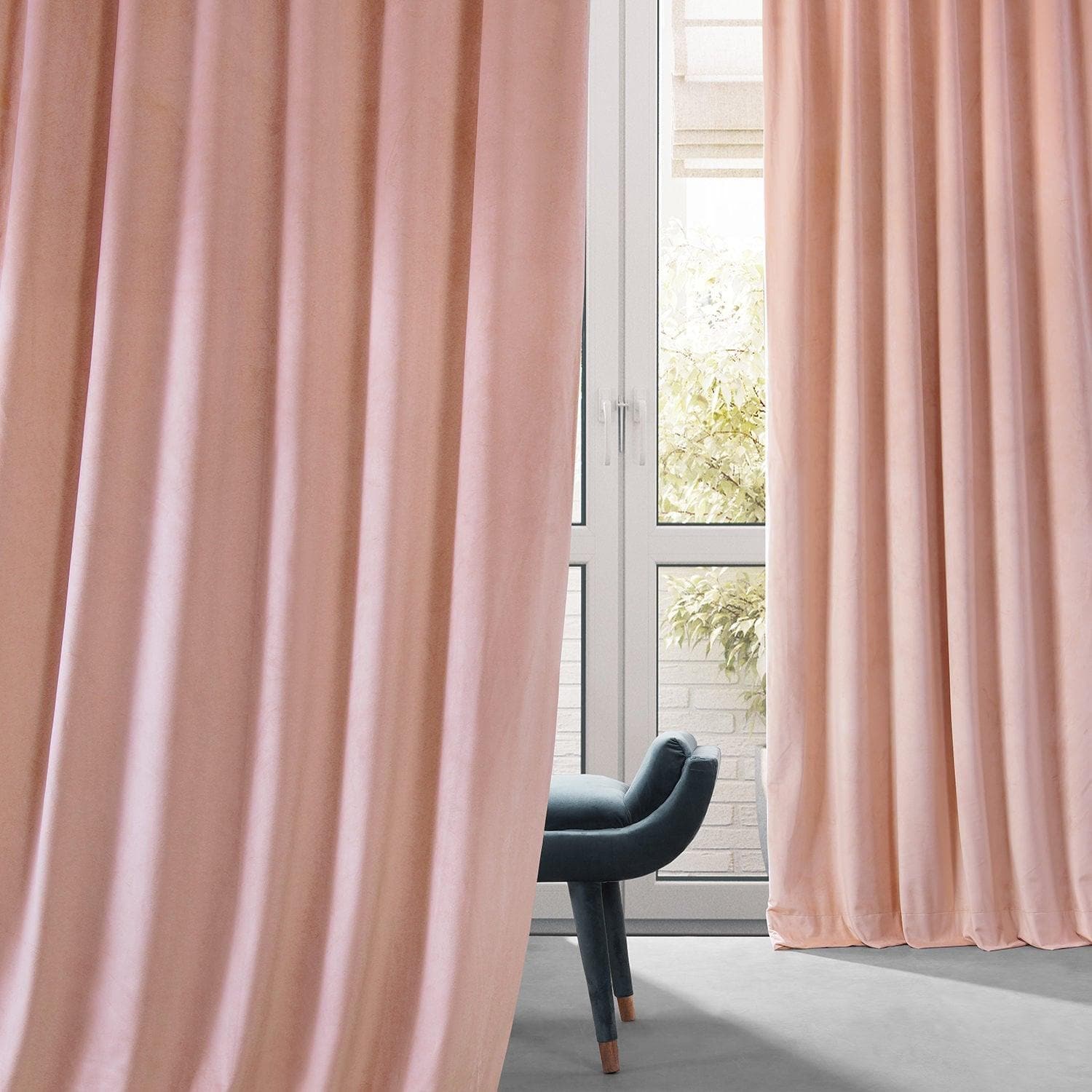 Apricot Blossom Signature Plush Velvet Hotel Blackout Curtain - HalfPriceDrapes.com