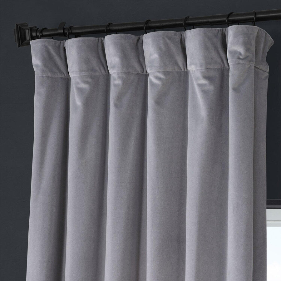 Cascade Grey Royal Lux Velvet Curtain